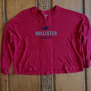 Hollister Vibrant Red Waffle Knit Top